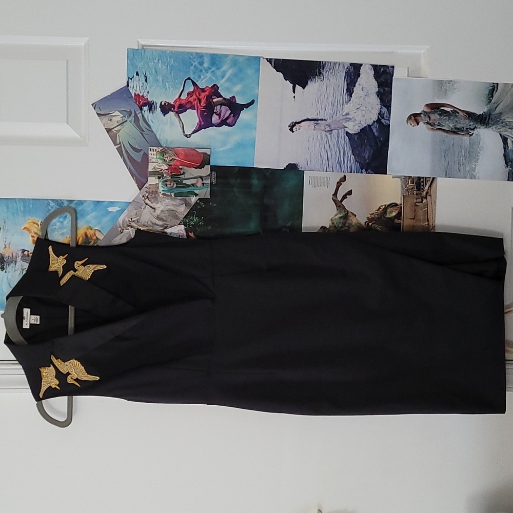 Altuzarra for Target Embroidered Gold Crane Structured Tuxedo Dress